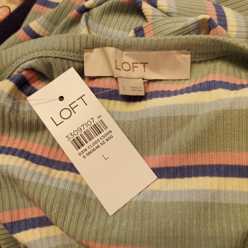 Ann Taylor Loft striped tank maxi dress sz L NWT /B21 - Picture 5 of 6